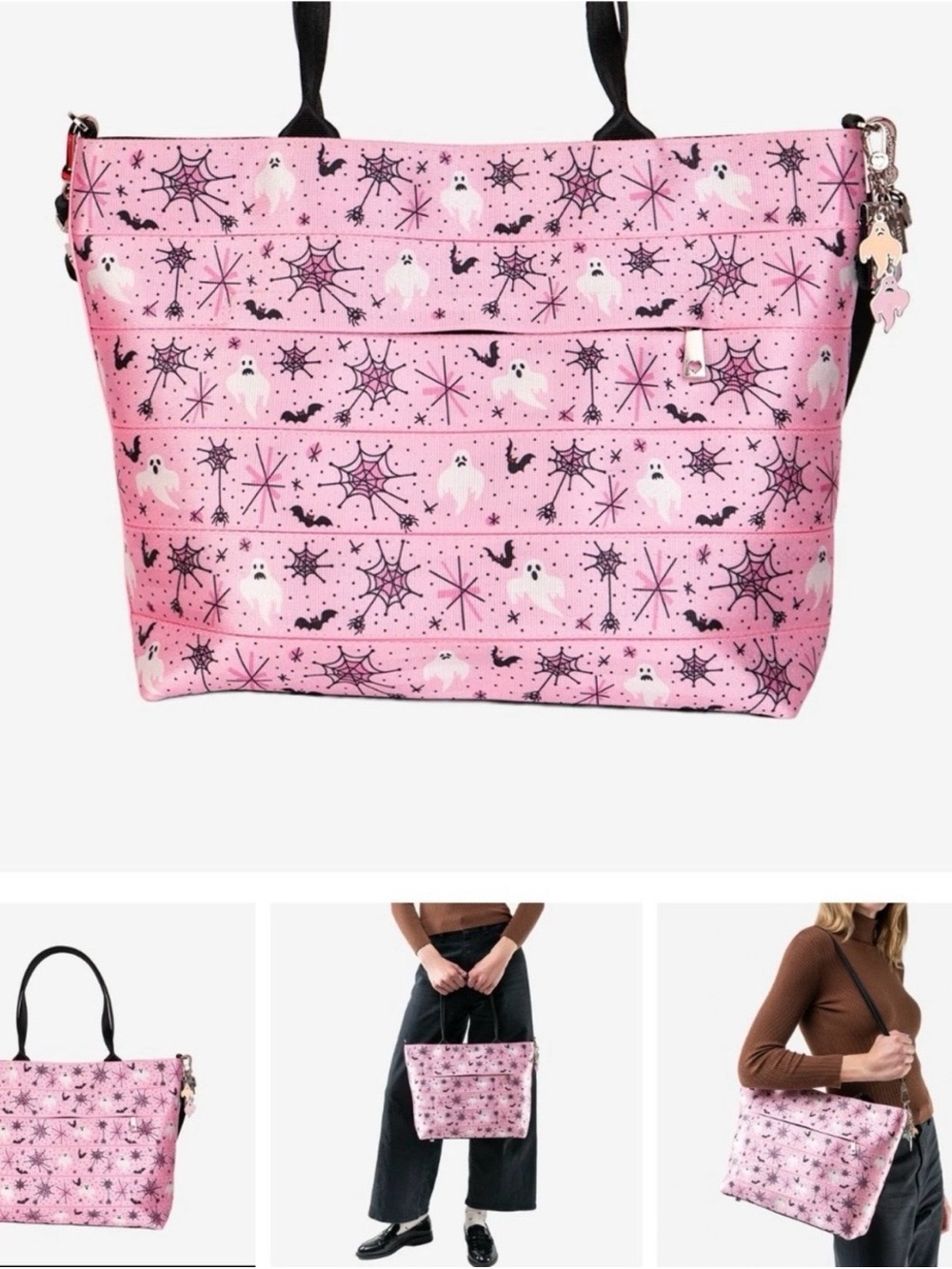 RSVP Harveys Seatbelt Summerween PinkABoo Tote, Cali Bear, Bat Keychain, CNC NEW - Picture 3 of 9